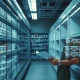 Grocery store freezer aisle with ice cream containers partially removed during a recall over undeclared allergens.