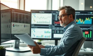 Analyst reviewing data on investment trusts and private equity holdings.