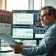Analyst reviewing data on investment trusts and private equity holdings.