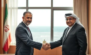 Iranian Foreign Minister Abbas Araghchi meeting Omani officials for talks on regional security and Strait of Hormuz.