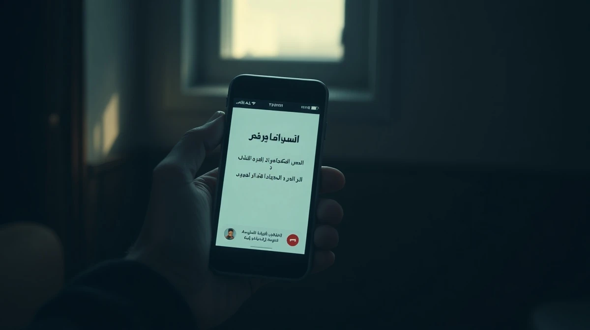 A smartphone displaying an alert app in Farsi, used during an internet blackout in Iran.