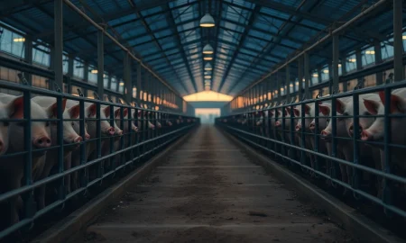 A modern commercial hog farming facility reflecting the livestock market discussed in the article.