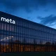 Meta headquarters building at dusk, reflecting the company's financial challenges with Reality Labs and AI spending.