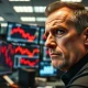 A trader monitors falling GBP/USD exchange rate charts on a financial terminal.