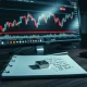 Financial chart showing silver price consolidation near a key technical level on a trading monitor.