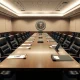 A formal meeting room at the US Treasury Department, symbolizing high-level regulatory discussions.