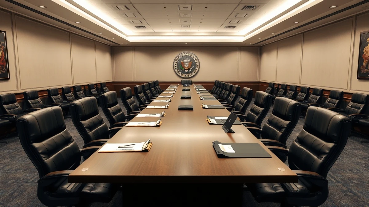 A formal meeting room at the US Treasury Department, symbolizing high-level regulatory discussions.