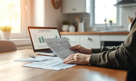 A person reviews mortgage documents as borrowers seek shorter-term deals.