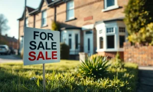 A 'For Sale' sign outside a UK house as asking prices rise in April 2026.