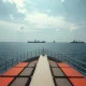A view of the Strait of Hormuz, a key global oil shipping lane.