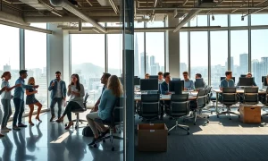 Contrasting scenes in a San Francisco tech office showing AI wealth winners celebrating and others facing layoffs