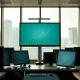 Financial trading floor in Singapore with Asian currency exchange rate charts on monitors