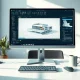 Autodesk design software displayed on a computer monitor in a modern office setting.