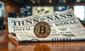 Bitcoin coin on financial newspaper with inflation headline, representing market reaction to CPI data
