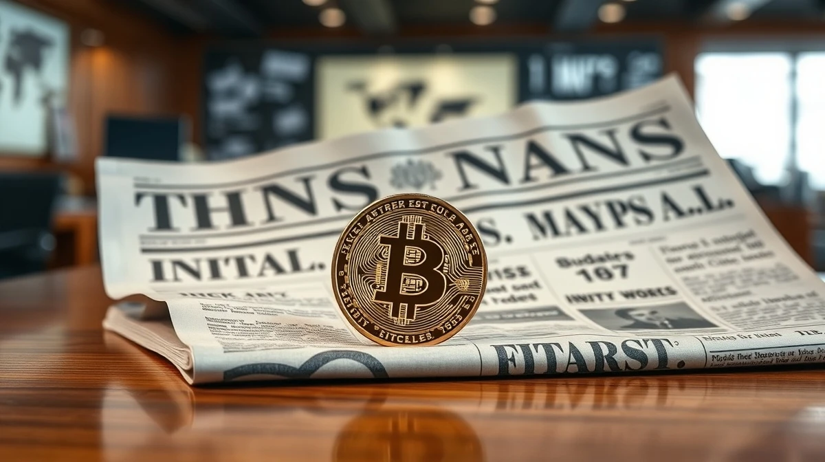 Bitcoin coin on financial newspaper with inflation headline, representing market reaction to CPI data