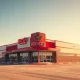 New Buc-ee's travel center building in an open landscape under a bright sky.