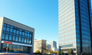 GameStop and eBay headquarters buildings side by side illustrating size disparity for acquisition analysis