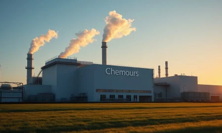 Chemours chemical plant exterior at sunrise, representing industrial operations and earnings performance.