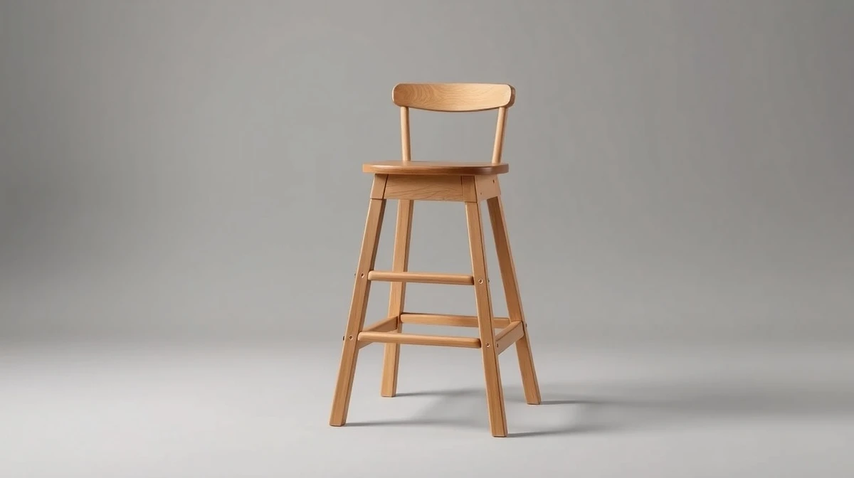 A wooden children's tower stool isolated on a neutral background, subject of a nationwide recall.