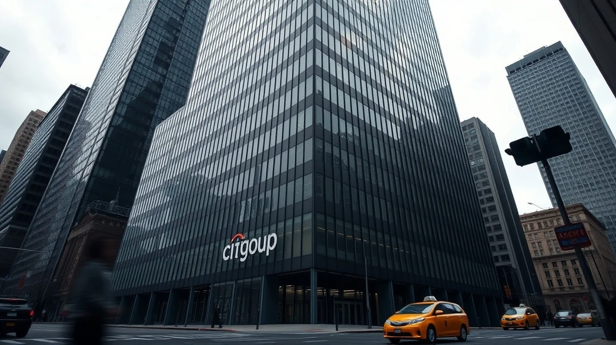 Citigroup headquarters building in New York City on a cloudy day