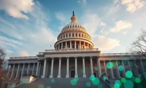 US Capitol building on a sunny day, representing the CLARITY Act vote on crypto regulation
