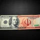 US dollar and Iranian rial banknotes on a desk, symbolizing currency market reaction to geopolitical developments.