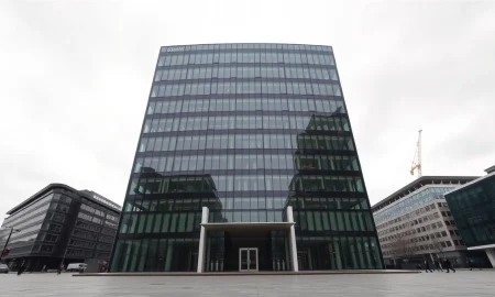 Modern corporate headquarters building in London, representing Intertek's headquarters.