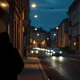 Dimly lit European city street at dusk with closed shops and few lit windows, conveying economic uncertainty