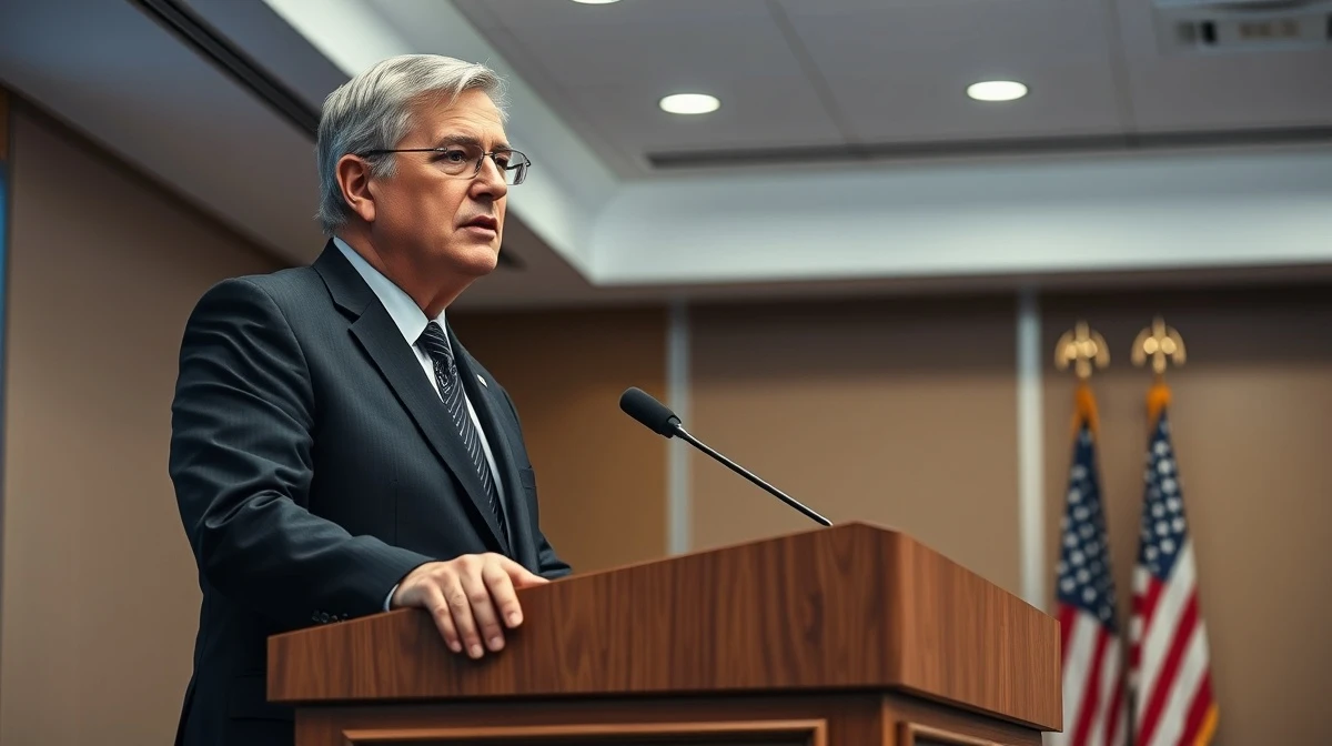 Federal Reserve Bank of Richmond President Thomas Barkin speaking at a podium