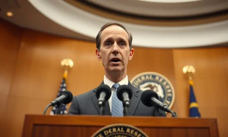 Chicago Federal Reserve President Austan Goolsbee speaking at a press conference about the labor market and monetary policy.