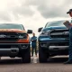 Ford Bronco and Ford Ranger vehicles in a dealership lot, related to the Ford recall over seat defect.