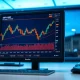 Bloomberg terminal showing GBP/USD chart and gilt yield data with Bank of England in background