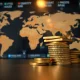 Gold bars and coins on a dark surface, symbolizing safe-haven demand amid geopolitical tensions