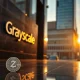 Grayscale building facade with a Zcash coin in the foreground, representing the first spot privacy coin ETF filing.