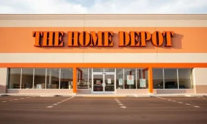 Exterior of a Home Depot store on a sunny day, representing the company's retail presence.