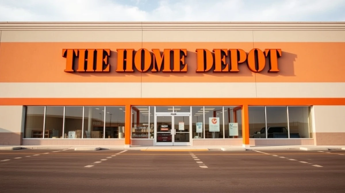 Exterior of a Home Depot store on a sunny day, representing the company's retail presence.