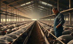 Lean hog futures fell on Monday as USDA data showed higher slaughter numbers.