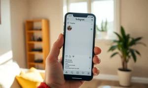 Instagram Instants feature displayed on a smartphone in a sunlit room