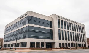 Exterior of the Iowa Public Employees' Retirement System (IPERS) headquarters in Des Moines