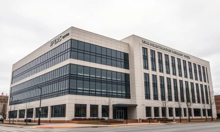 Exterior of the Iowa Public Employees' Retirement System (IPERS) headquarters in Des Moines