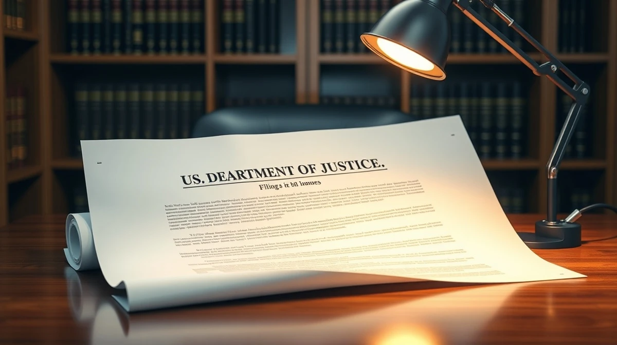 A US legal filing document on a desk, representing Jho Low's pardon request.