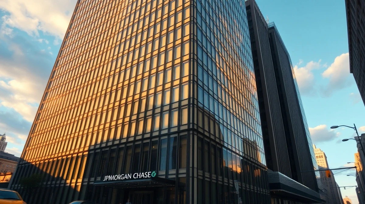 JPMorgan Chase headquarters in New York City during golden hour