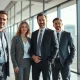 Three JPMorgan executives standing in a modern office setting, representing new investment banking leadership