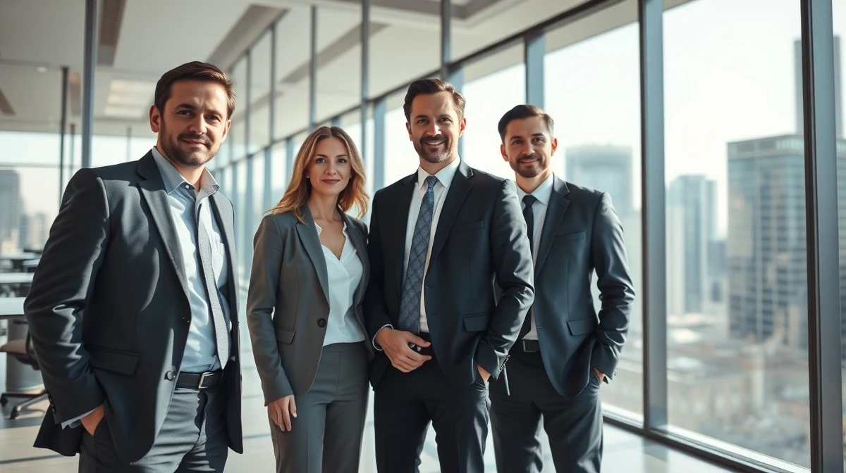 Three JPMorgan executives standing in a modern office setting, representing new investment banking leadership