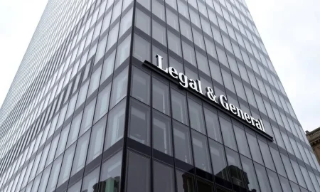 Exterior of Legal & General headquarters in London under overcast sky