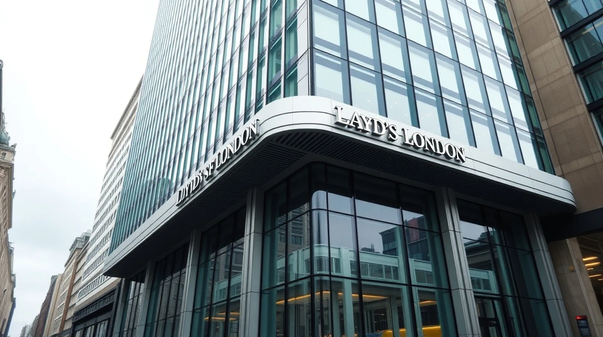 Exterior of the Lloyd's of London building on a cloudy day in the City of London.