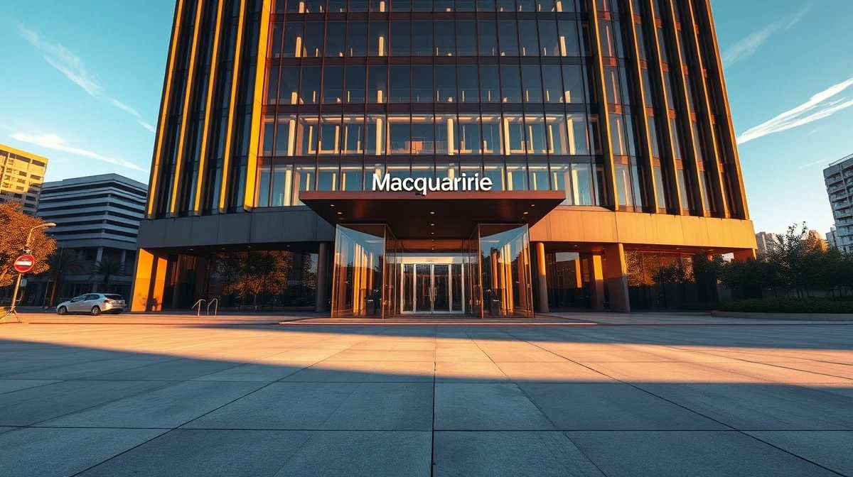 Exterior of Macquarie Group headquarters in Sydney during golden hour