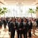 Financiers and investors networking at the Milken Institute Global Conference in Beverly Hills