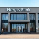 Exterior of Norges Bank headquarters in Oslo on a clear morning