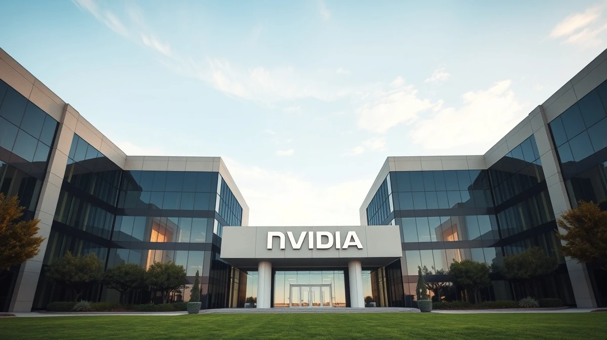 Nvidia headquarters in Santa Clara, California, on a clear morning